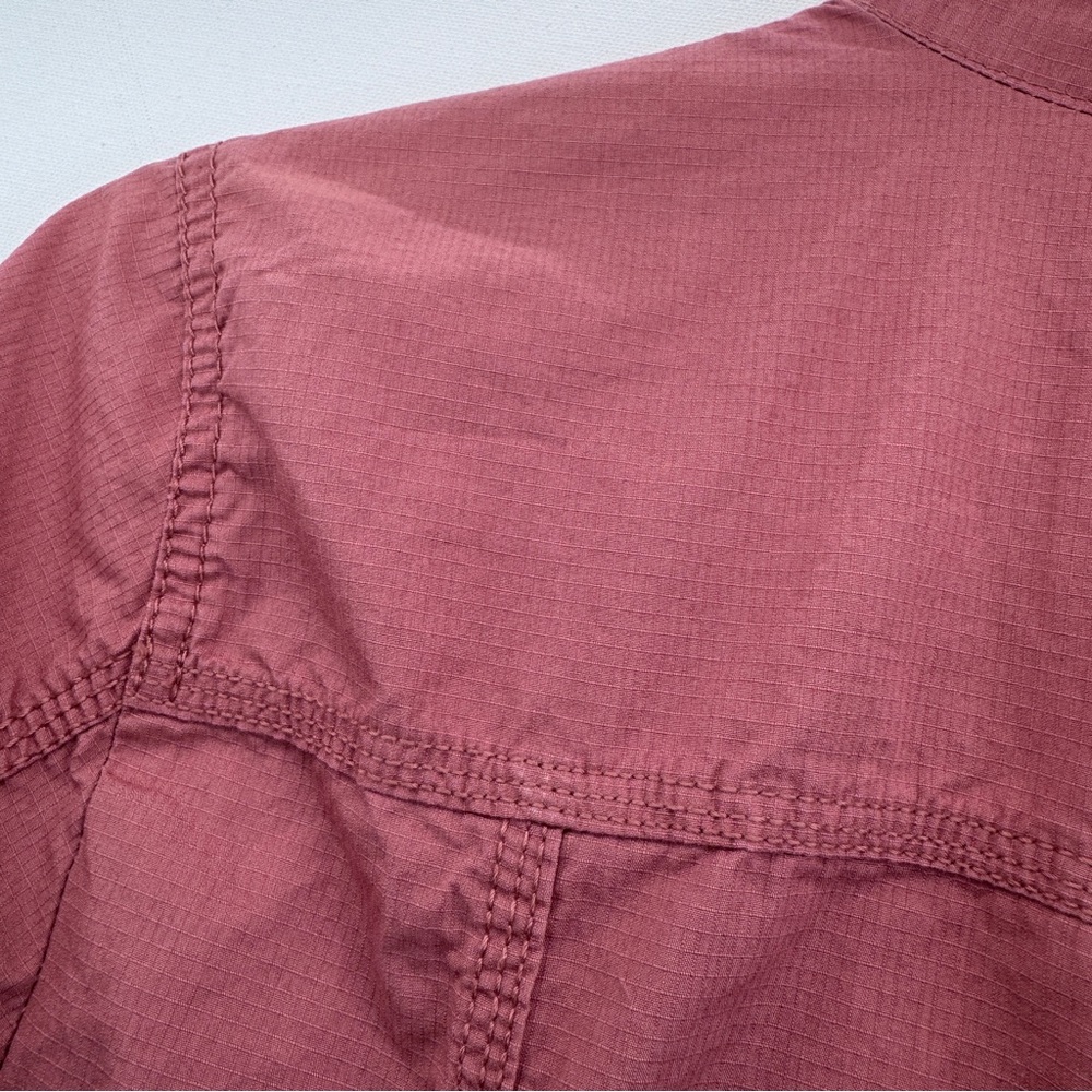 Croft & Barrow Pink Utility Jacket Full Zip Size Medium Safari Style 100%Cotton - Picture 10 of 11